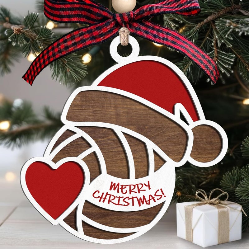 SUCHAGIFT Volleyball Ornament - Volleyball Ornaments for Christmas Tree - Sports Ornaments for Boys, Girls, Coaches, Players, Kids, Men - Gifts for Sports Lovers - Wood Christmas Ornament 2025 & Card - Image 1